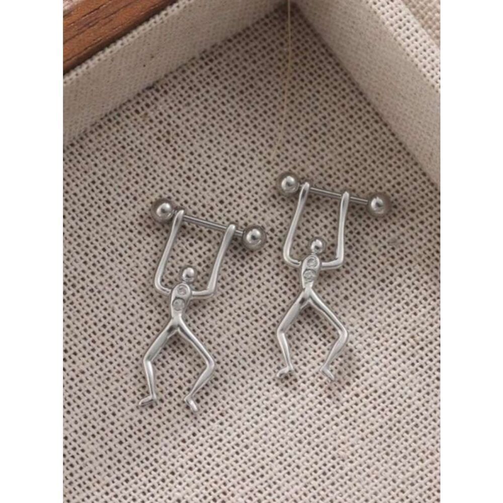 Silver Climber Dangle Ear Cuff R 531 - Picture 3 of 3